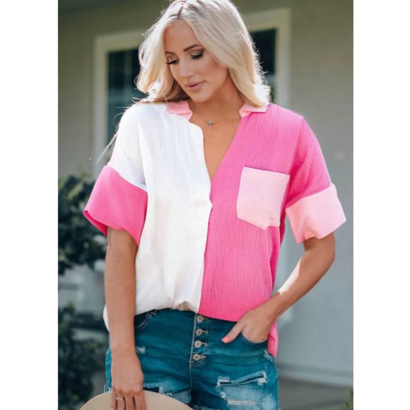 Entro Color block oversized Cotton Tunic NWT - Picture 1 of 7